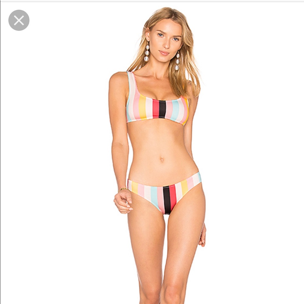 Solid And Striped Bikini Bottoms Small - image 1